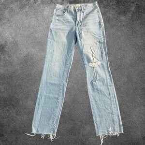 Madewell The Perfect Vintage Jean Womens 27T Light Wash High Rise Straight Dist